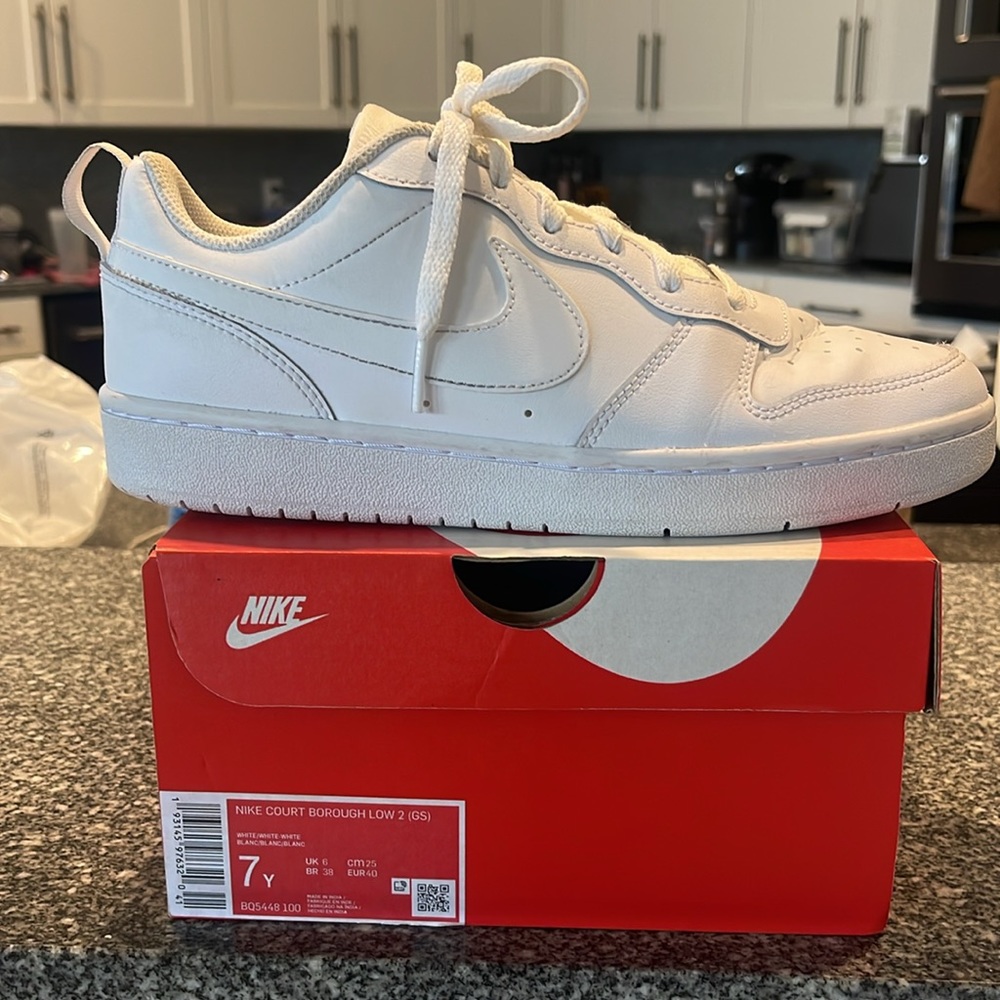Boys Youth Nike Court Borough Low 2 (GS) White